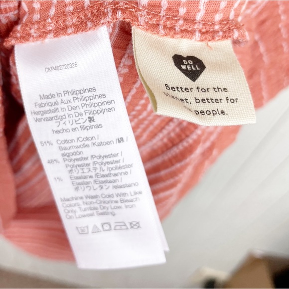 NEW Madewell Smocked Shrunken Shirttail Tee Sweet Dahlia Orange Women's Size XL - Picture 7 of 8